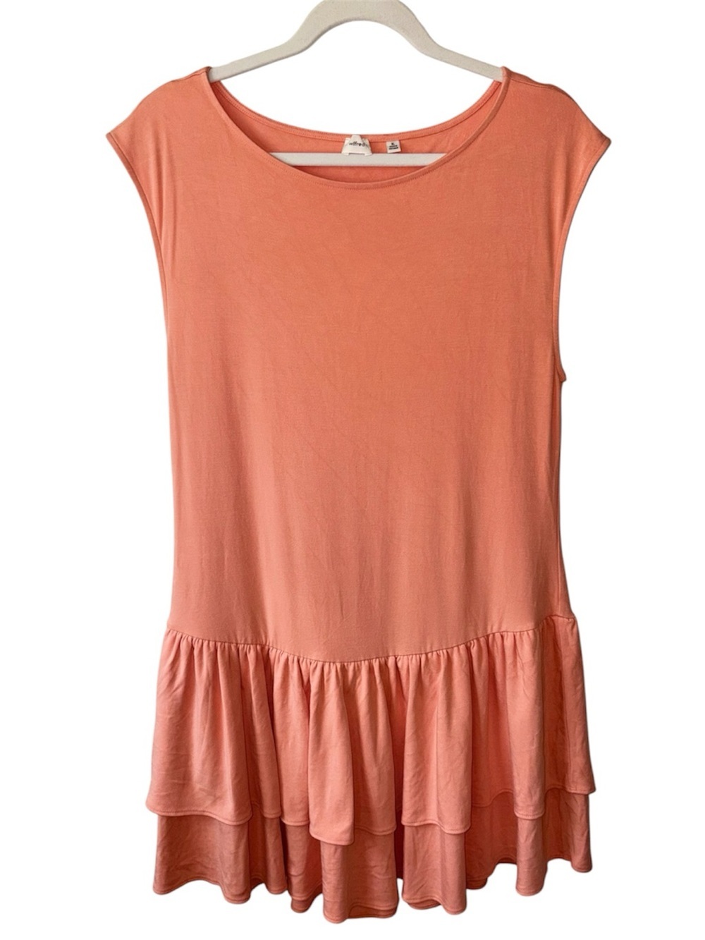 Wilfred Aritzia Goodlux Bloomsbury Dress XL Peach Sleeveless Jersey Mini